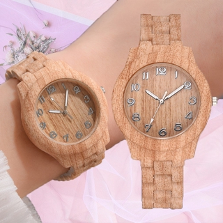 【READY STOCK】jam tangan perempuan Simple Men And Women Couple Watch Universal Fashion Retro Wood Grain Quartz Watches jam tangan  wristwatch