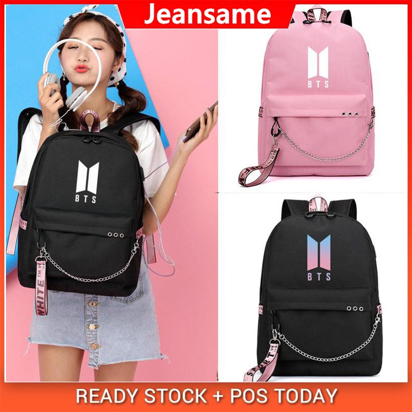 bts pink backpack