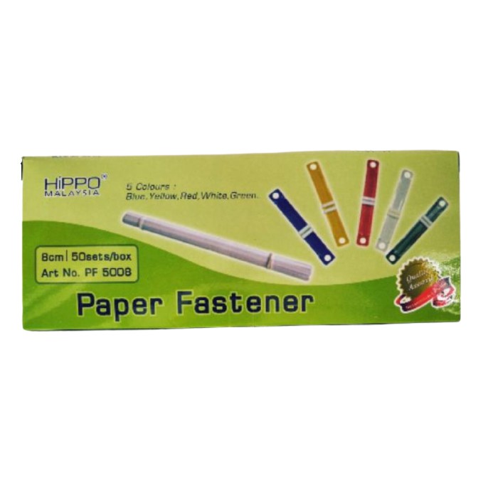 STY Hippo PF5008 Fastener 50s Stationery Colorful Plastic Paper