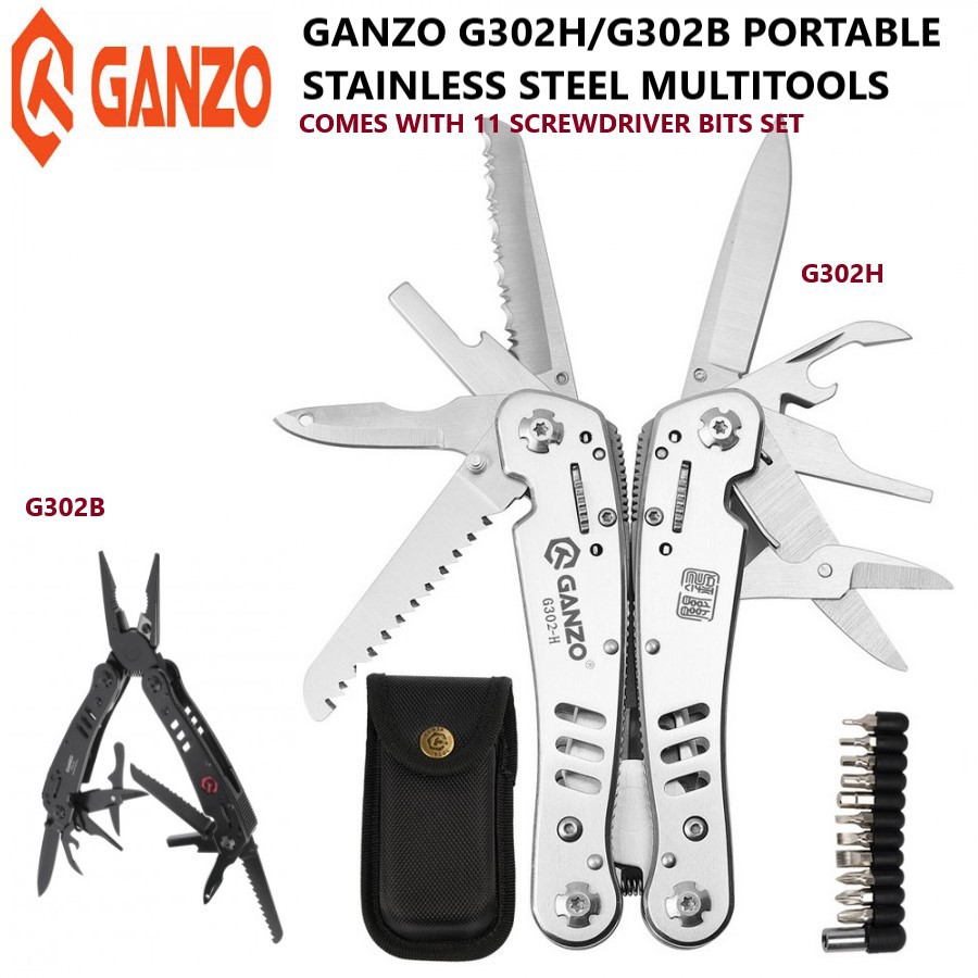 Ready Stock Ganzo G302 Stainless Steel Survivor Tool Plier With Screwdriver Bits Tungsten Replacement Part For Hikin Shopee Malaysia