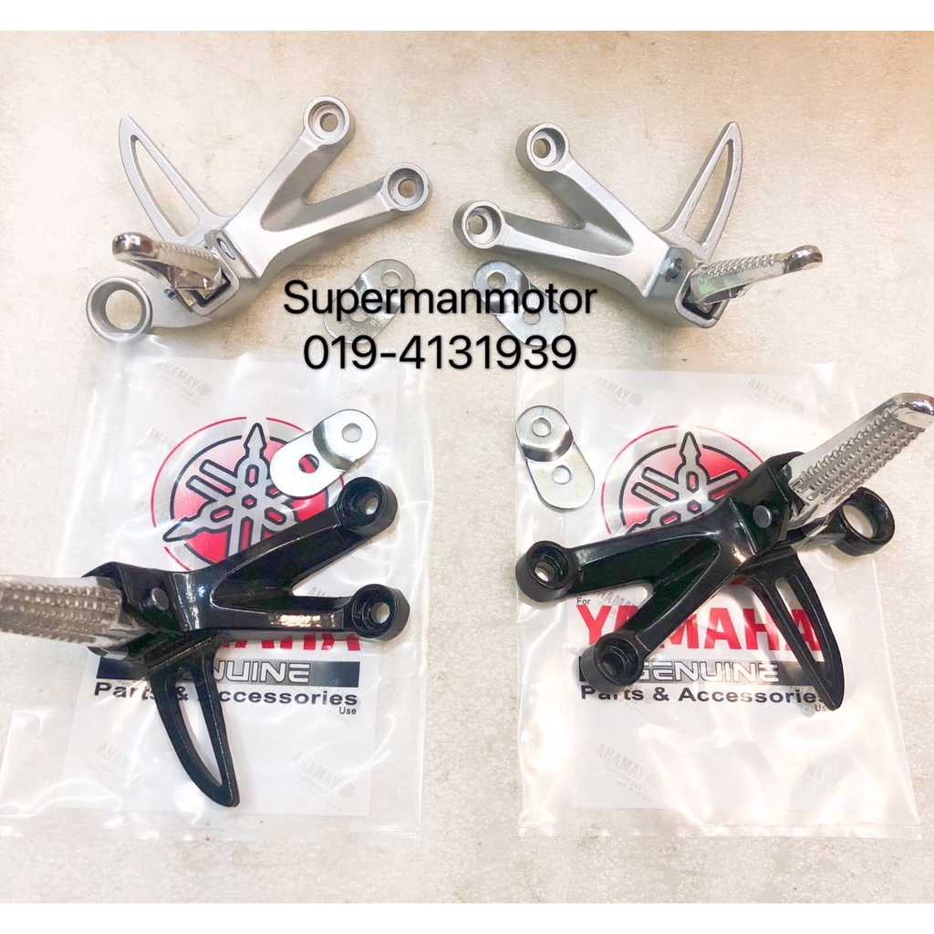 FOOTREST ALLOY EGO MODIFY YAMAHA Y15 V1 V2 / LC135 NEW 1 SET 1 PCS ORIGINAL YAMAHA [ BLACK