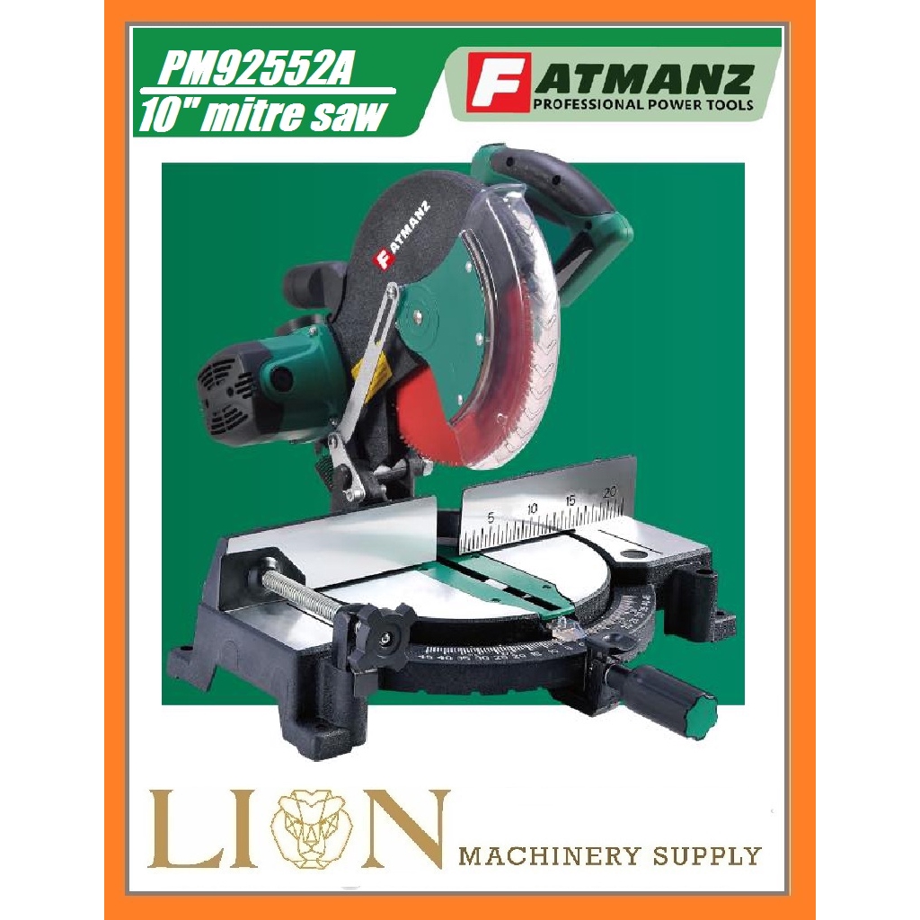 Fatmanz 10"/255mm Miter Saw Belt Drive 1850W PM92552B Silence & Heavy