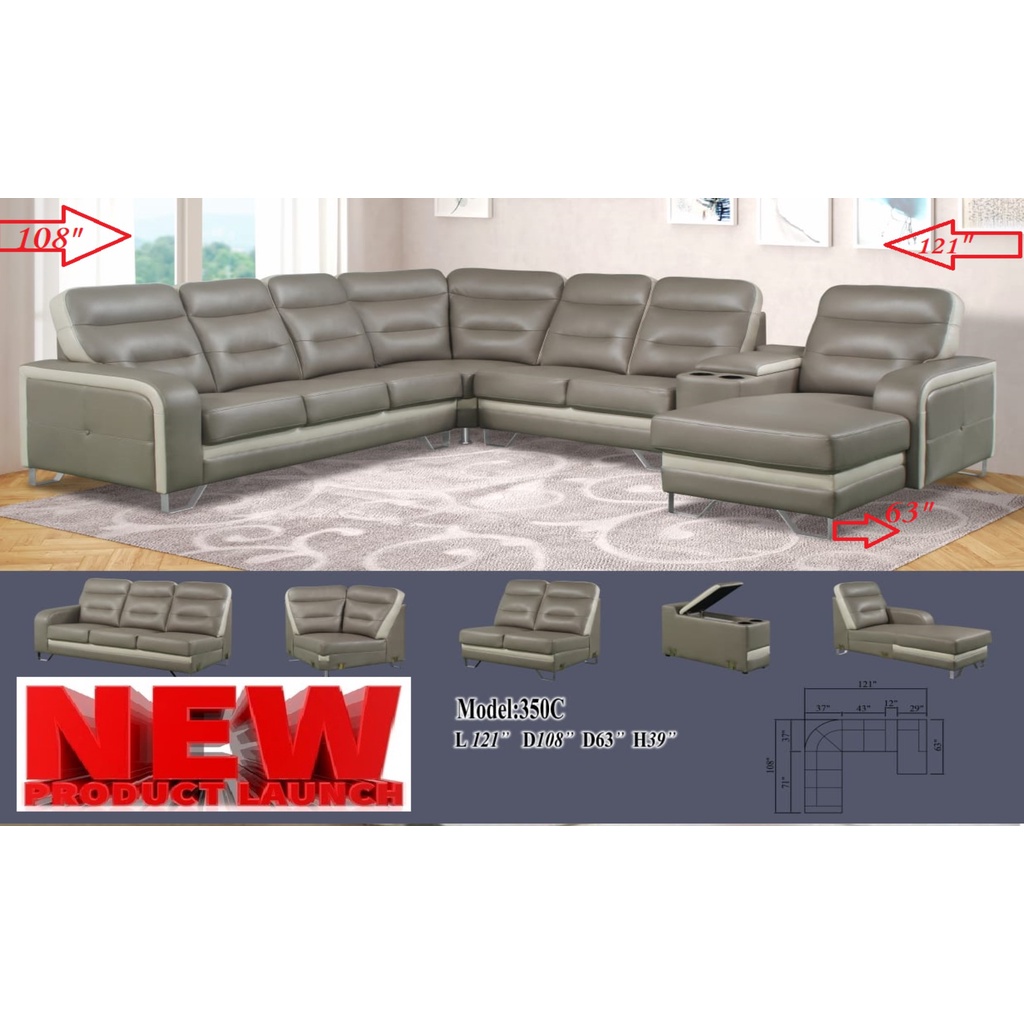 BRISBANE 350 High Back Modern CORNER Sofa SET!! Available in FABRIC