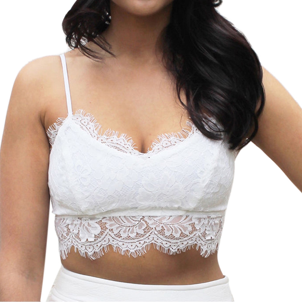 Sexy Women Lace Floral Unpadded Bralette Bralet Bra Bustier Crop Top