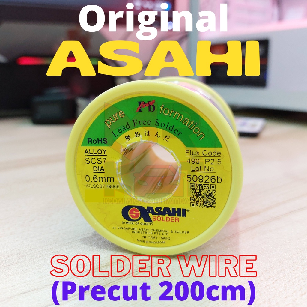 Original ASAHI Solder Wire 0.6mm Pre Cut 200cm Wayar Timah Pateri