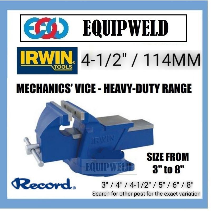 IRWIN RECORD 41/2" / 114mm MECHANIC VICES (Heavy Duty) MODEL NO 4 VICE