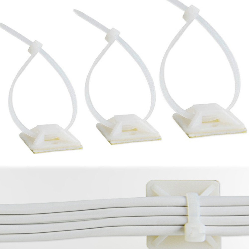 AttachMount Cable Zip Tie Mount Bracket Threaded 1/4"-20 & Adhesive Foam 10 Sets 