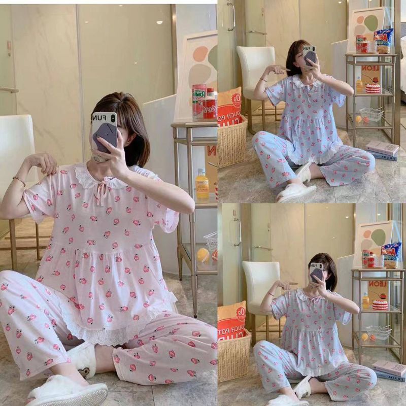 Baju Tidur Dewasa Set Peplum Shopee Malaysia