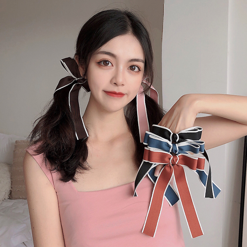 Cute Ribbon Big Bow Hair Tie Korean Women's Ins Tie Hair Rubber Band Hair  Accessories | Shopee Malaysia
