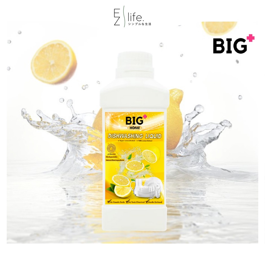 1000ml BIG+ Dishwashing Liquid Concentrated pH Neutral Natural Plant