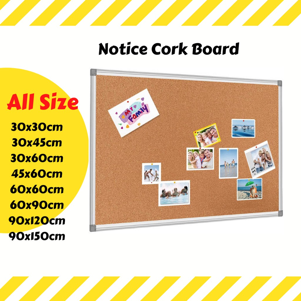 🔥Ready Stock🔥Cork Wood Wall Hanging Message Bulletin Board Frame Notice