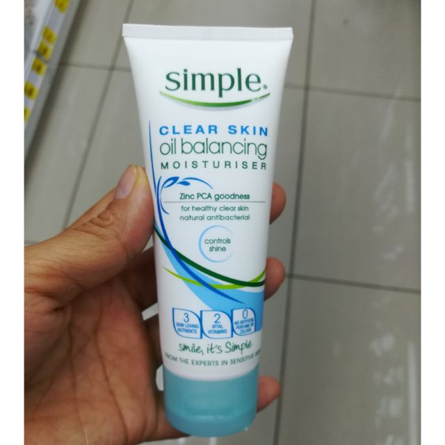 simple clear skin oil balancing moisturizer