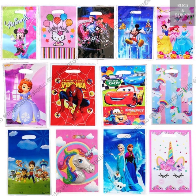 10pcs Party Loot Gift Bag Kids Birthday Party Doorgift Candy Bag