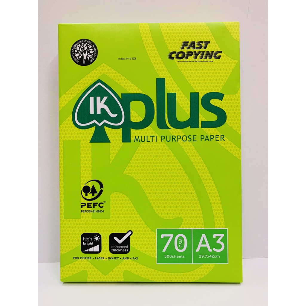 A3 70GSM IK PLUS PAPER 500SHEETS | Shopee Malaysia