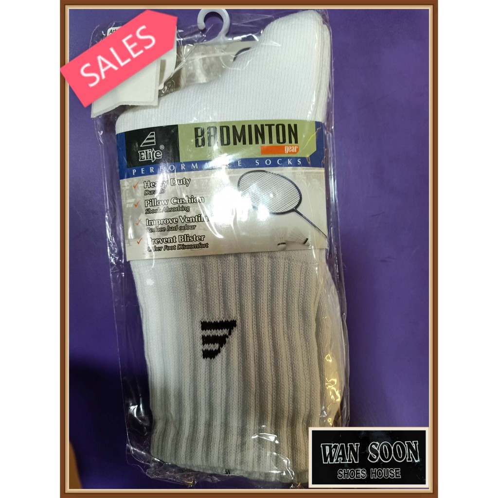 Elite- Performance Socks- Badminton(LOWEST PRICE GUARANTEE) | Shopee ...