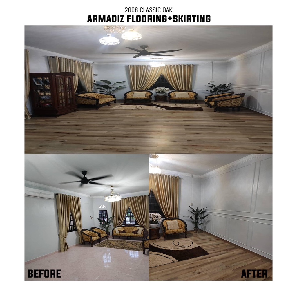 Buy Diy Vinyl Flooring 1 8mm Thick Waterproof Self Adhesive Wood Feel Floor 1 5sqf Pcs Tampal Vinyl Lantai Seetracker Malaysia