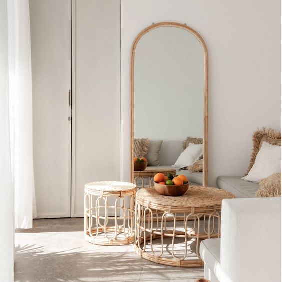 Rattan Mirror Decoration Decor Dingding Decoration 120x60 Shopee Malaysia