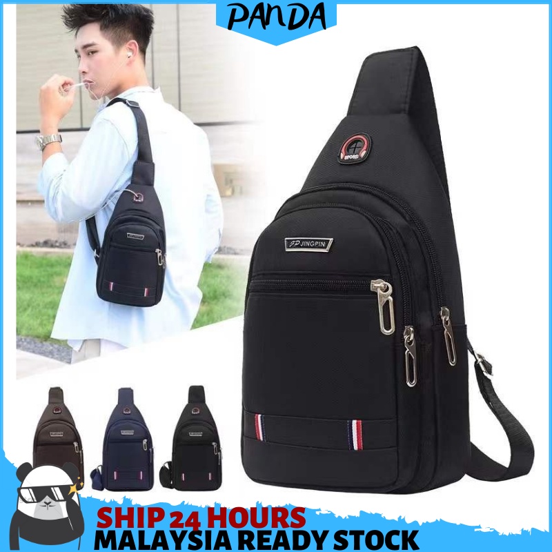 PSB119 READY STOCK Chest Bag Men Backpack Canvas Causal Travel Shoulder Messenger Bag