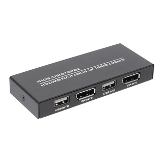 😊Displayport KVM Switch, 4K@60Hz DP USB Switcher For 2 Computer Share Keyboard Mouse Printer And Ultra HD Monitor