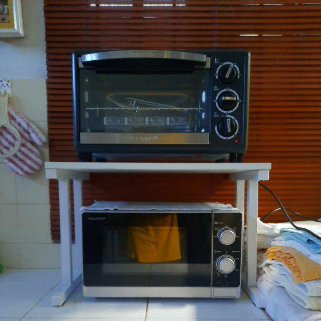  RAK  OVEN  2 Layer Wooden Microwave Oven  Rack Electric Rice 