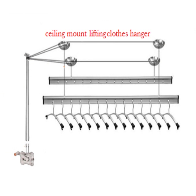 Ceiling Mount Lifting Hanger Cloth Rack