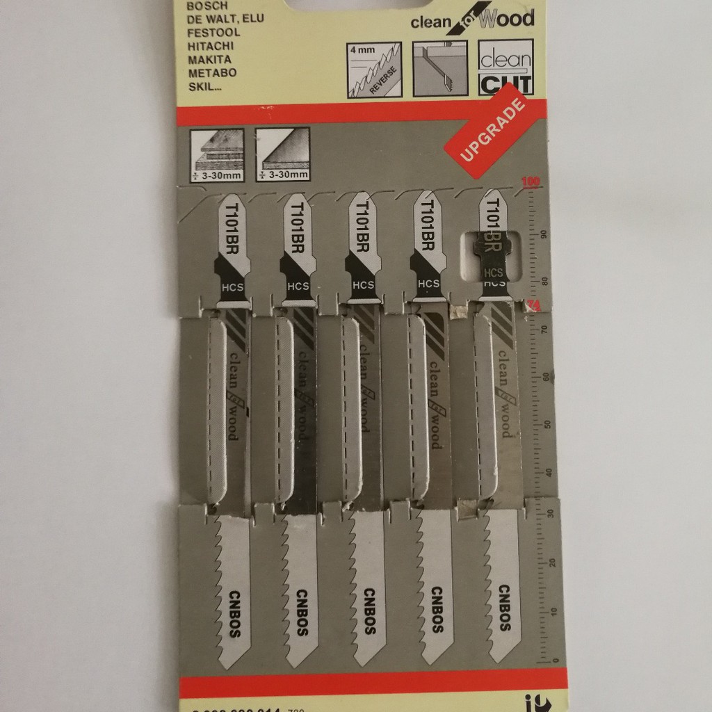 5pcs T101br Jigsaw Blades Down Cut Worktop Wood Cutting For Bosch