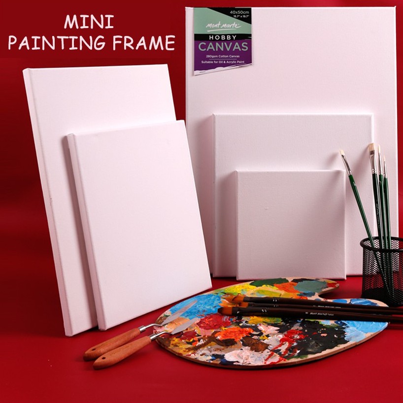 Blank White Mini Small Stretched Artist Canvas Art Board Oil Paint ...