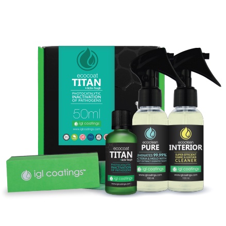 IGL Coatings Ecocoat Titan 50ml Kit Photocatalytic Self Cleaning Antibacterial Antivirus Coating