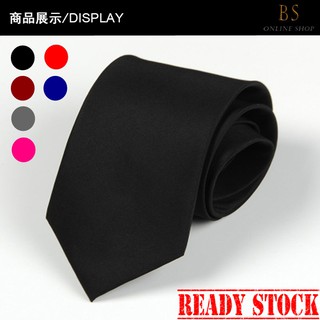 B&S Men Tie 8CM Fashion Classic Business Career Solid Color  Necktie Tali Leher 专色领带**HOT SELLING**