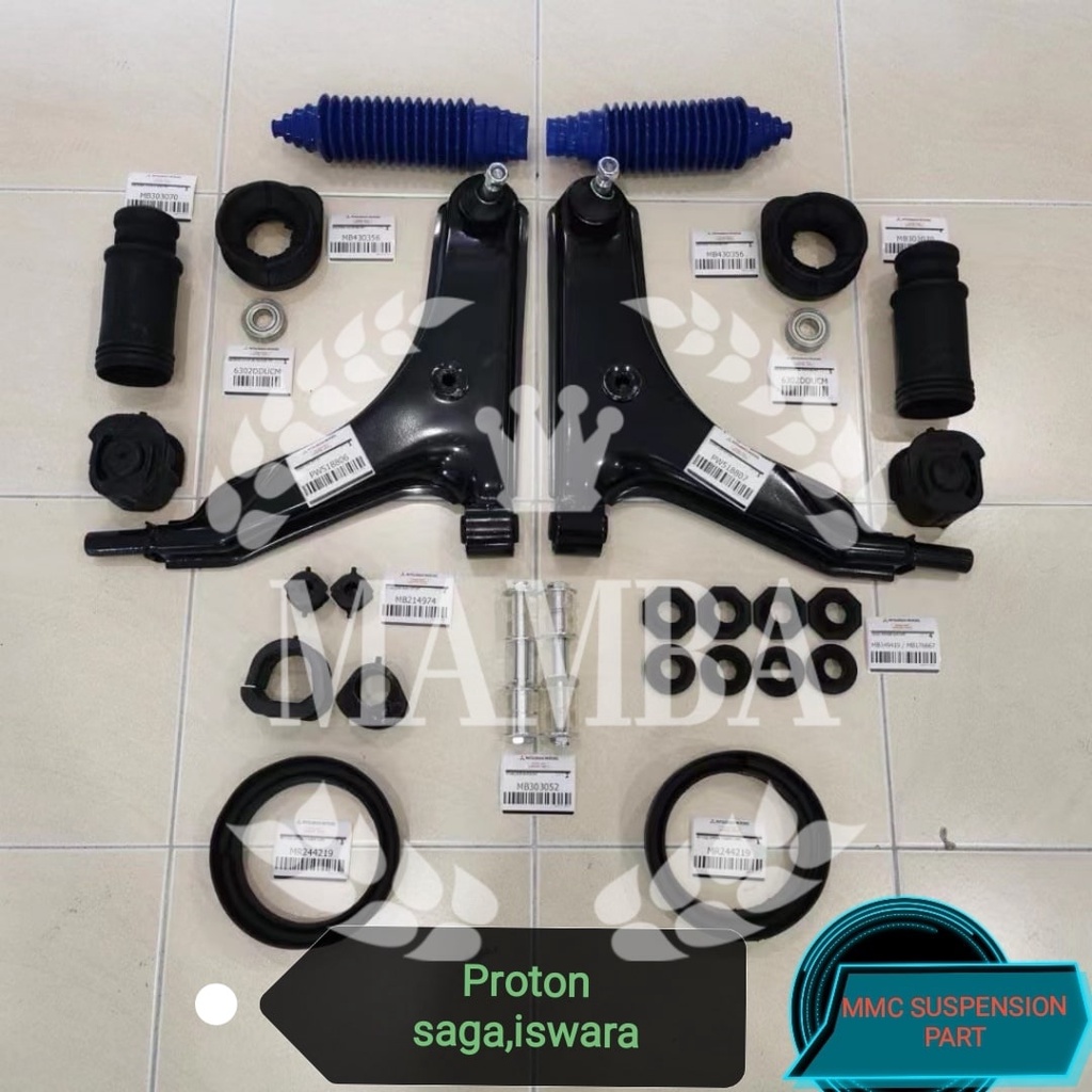 28 ITEM FULL SET PROTON SAGA ISWARA FRONT LOWER ARM SUSPENSION SET MMC