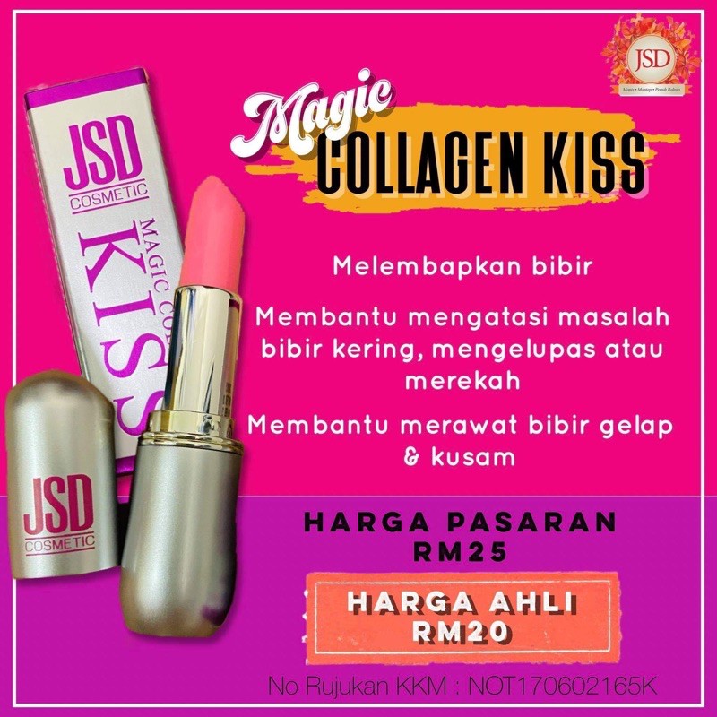 Lipstick Magic Collagen Kiss Jsd Original Shopee Malaysia