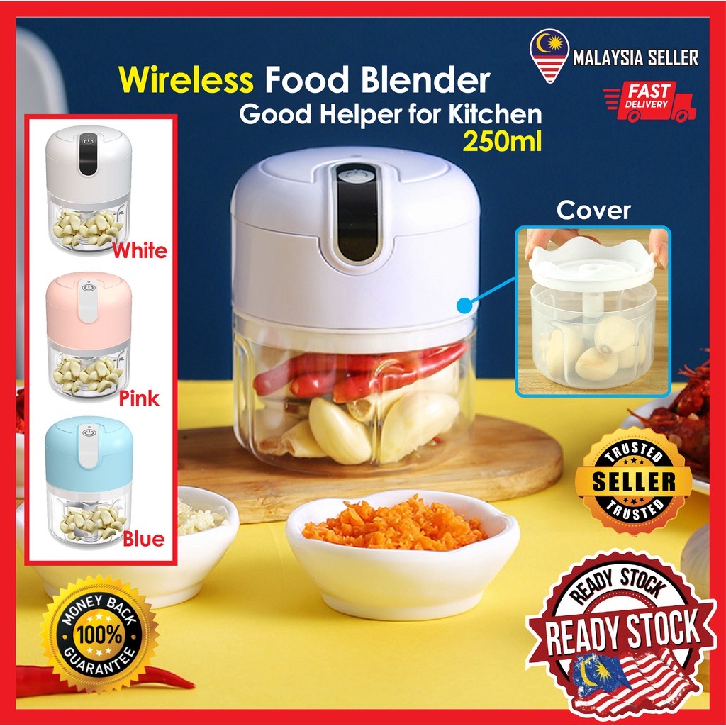 Mini Blender Electric Food Chopper Portable Food Processor Meat Grinder Pengisar Serbaguna 250ml *Upgrade Version*