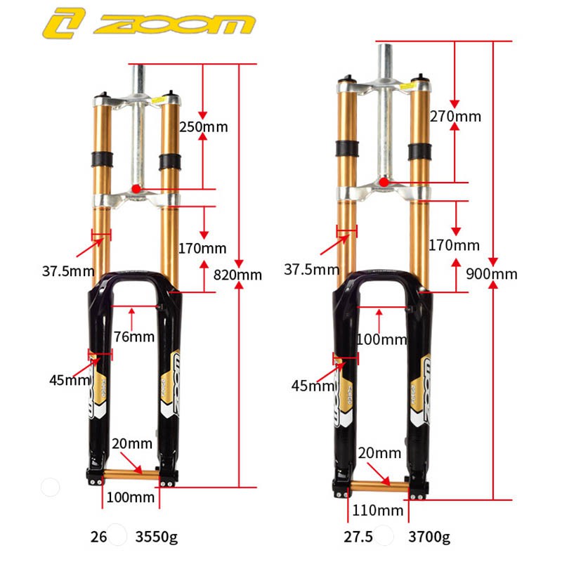 zoom downhill suspension fork