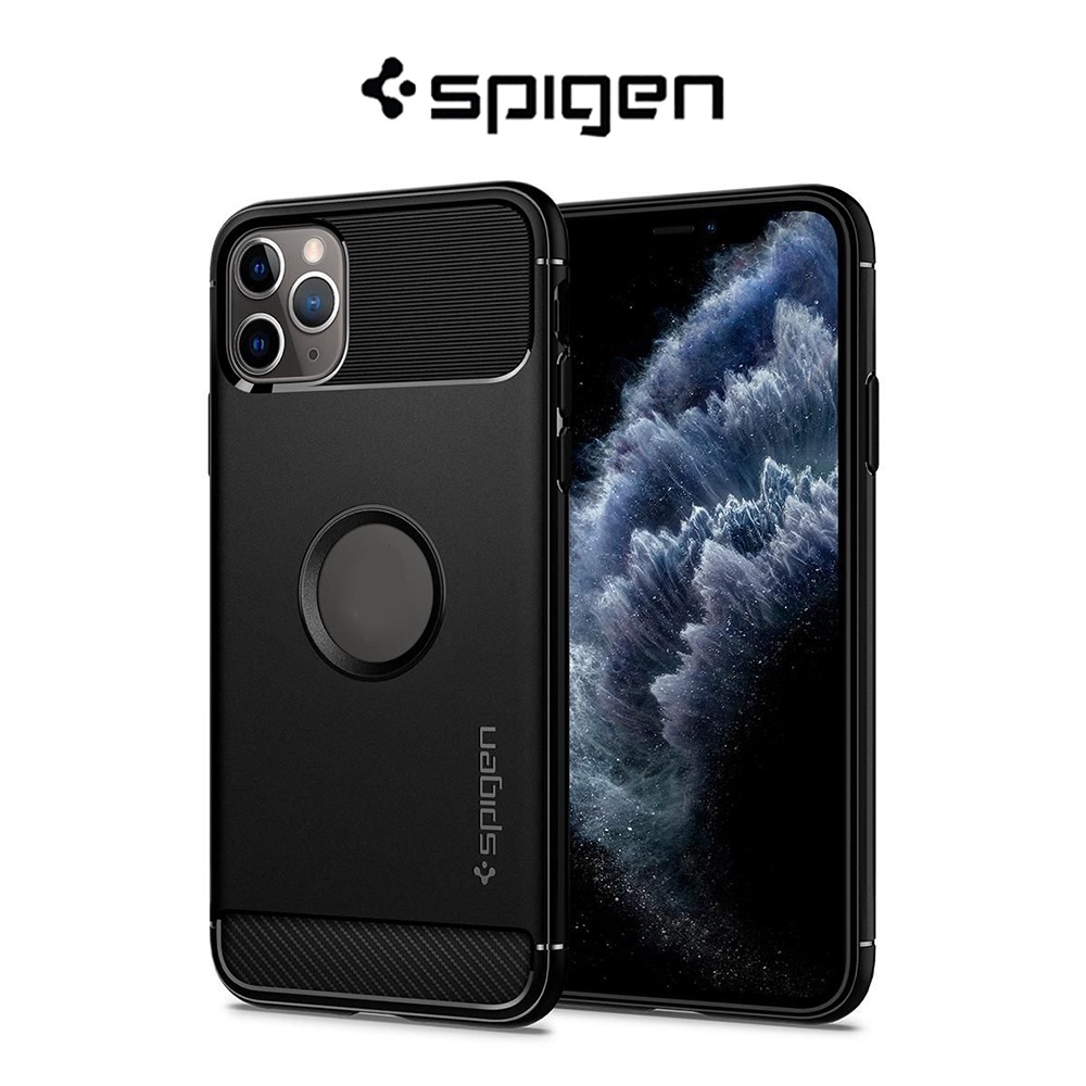 Spigen iPhone 11 Pro Max Case Rugged Armor Black Shopee Malaysia
