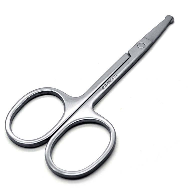 〓🔥 Round head stainless steel nose hair scissors Beauty scissors  圆头不锈钢鼻毛剪刀美容剪刀| Shopee Malaysia