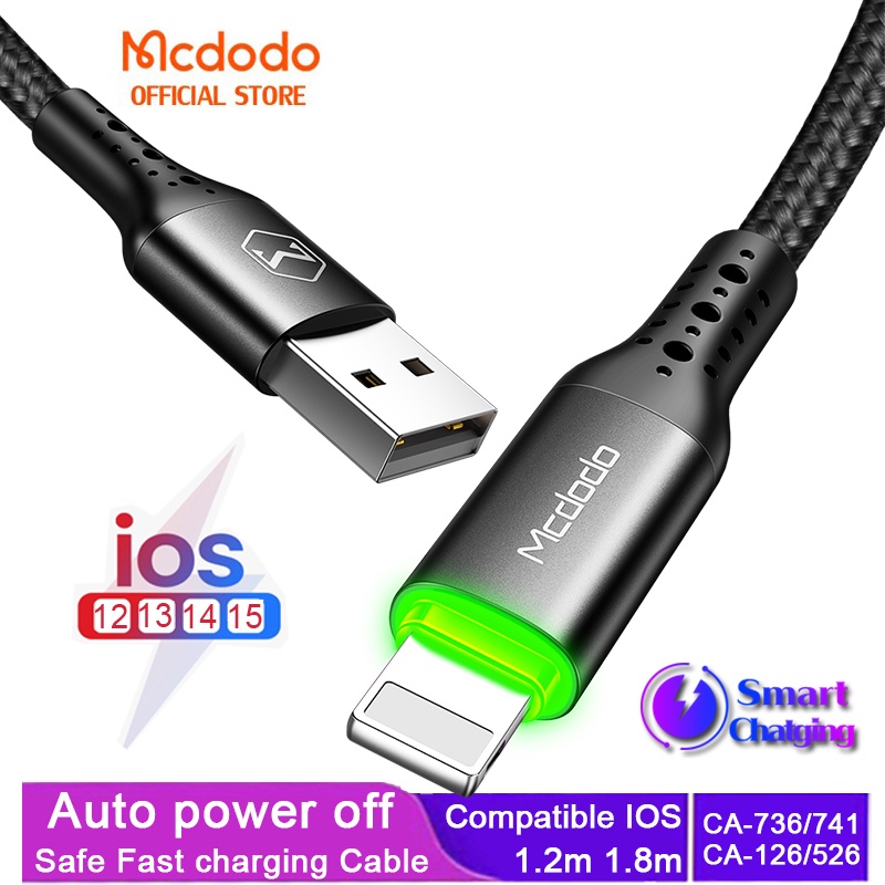 Mcdodo Charger Type C to Lightning 36W PD fast charging Cable IOS Auto Power Off DATA Cable for iP 15 14 Pro Max 13 12 11 xs xr 8 7 6 PIUS CA-741