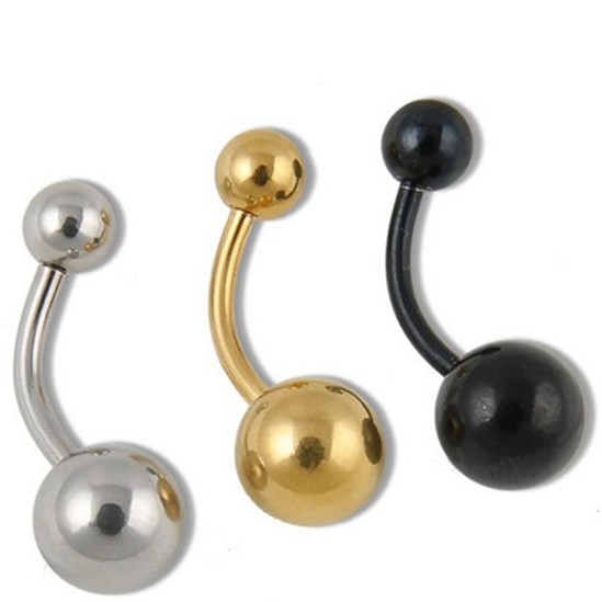 Attic Piercing Belly Basic Surgical Steel Belly Ring - Black/Steel/Gold/Rose Gold/Rainbow