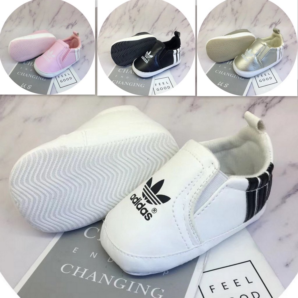 0-18m 4 Colors Adidas Baby Pre Walker Unisex Slip On Easy Wear Soft Cotton  Sole | Shopee Malaysia