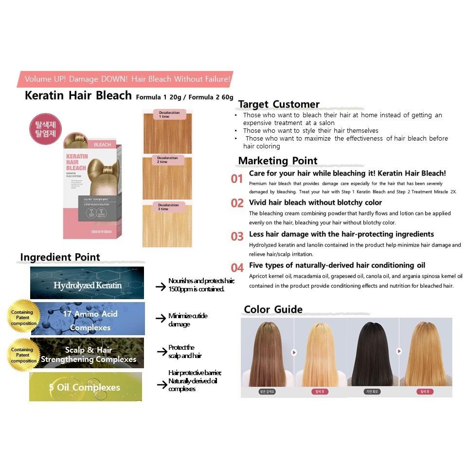 ReadyStock🇰🇷Moremo Keratin Color 60g+60g Keratin Hair Bleach 10gx2  30gx2AshGray AshLavender AshRosePink AshBlue Pu | Shopee Malaysia