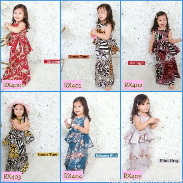 RX400 413 BAJU  KURUNG  BUDAK  PEPLUM  DHIA COTTON baju  raya 