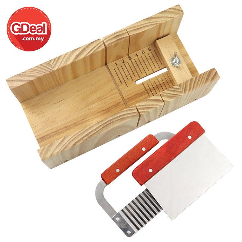 GDeal Kitchen Tools Flat Knife Toast Slicer Soap Cutter With Two Slots And Measurement Scale