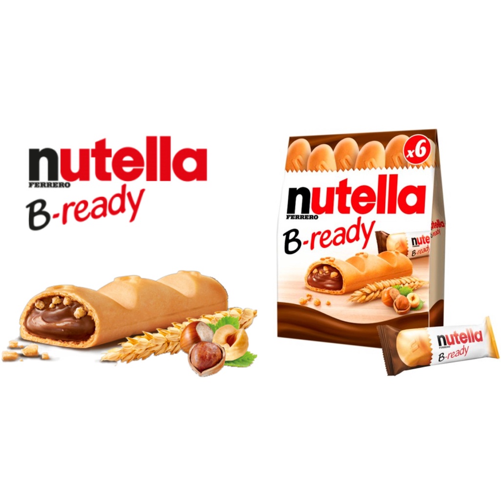 [Ready Stock] Nutella Bready Bar 6pcs Ferrero Nutella BReady T6 (132gm) Chocolate 6piece Bready