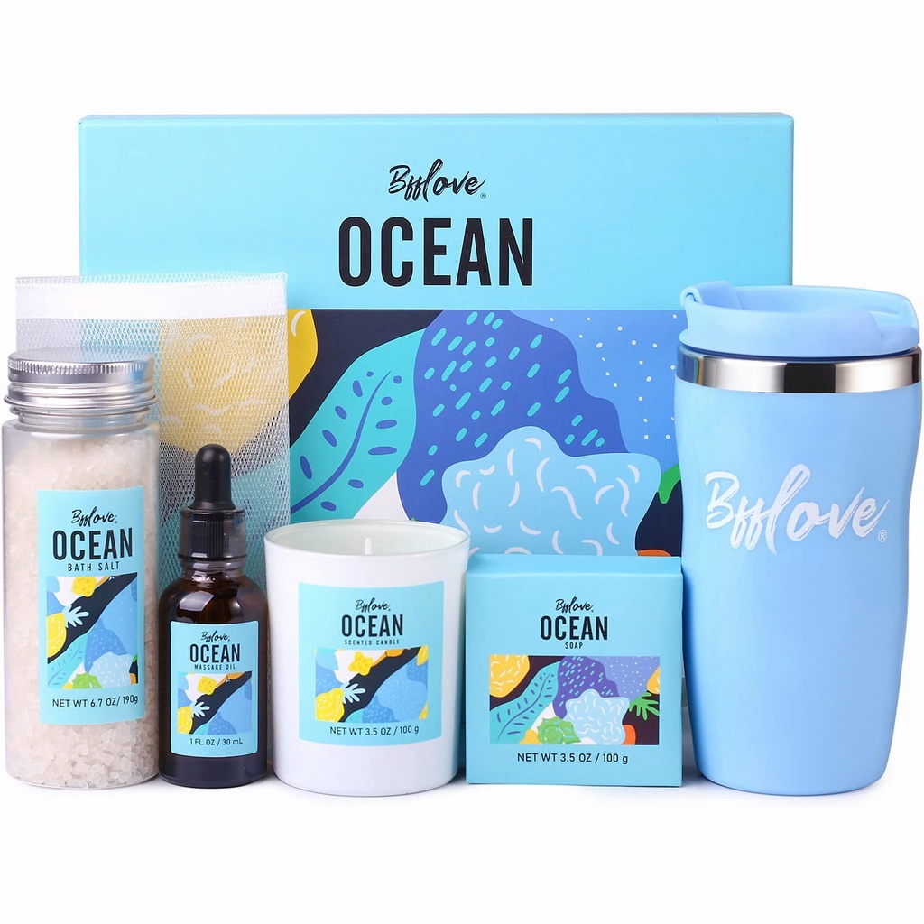 BFF LOVE Spa Gift Box For Women,Bath And Body Set With Ocean Scented ...