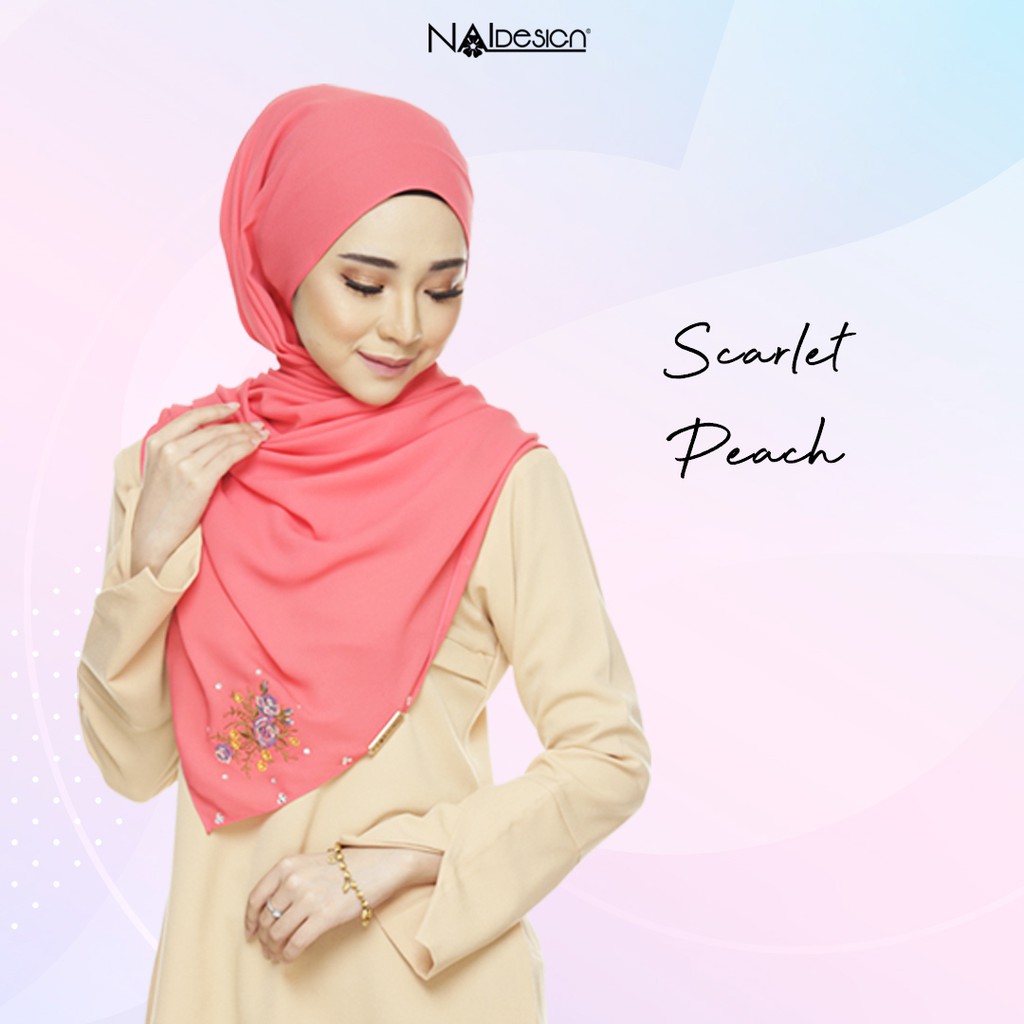 [SCARLET PEACH] NAI EXCLUSIVE EMBROIDERED SHAWL COLLECTION