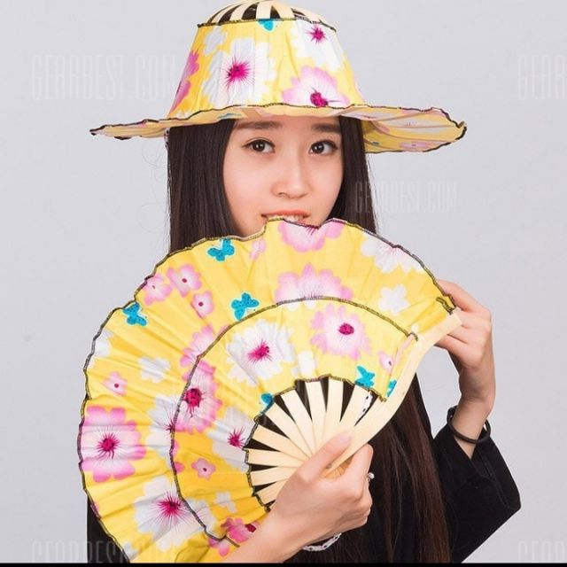 folding fan hat