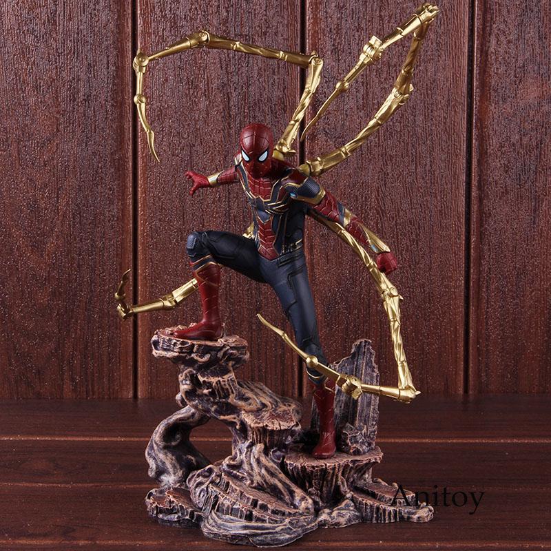 iron spiderman statue