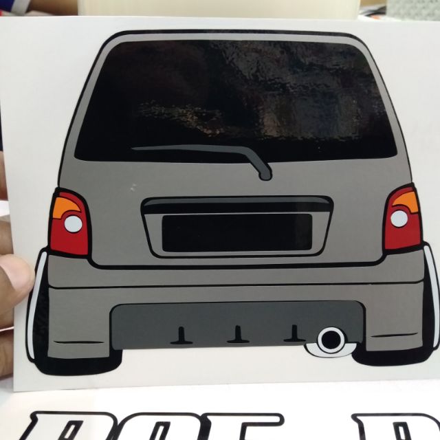 Stiker kereta Kancil Lampu Bulat  Boleh letak No Plate 