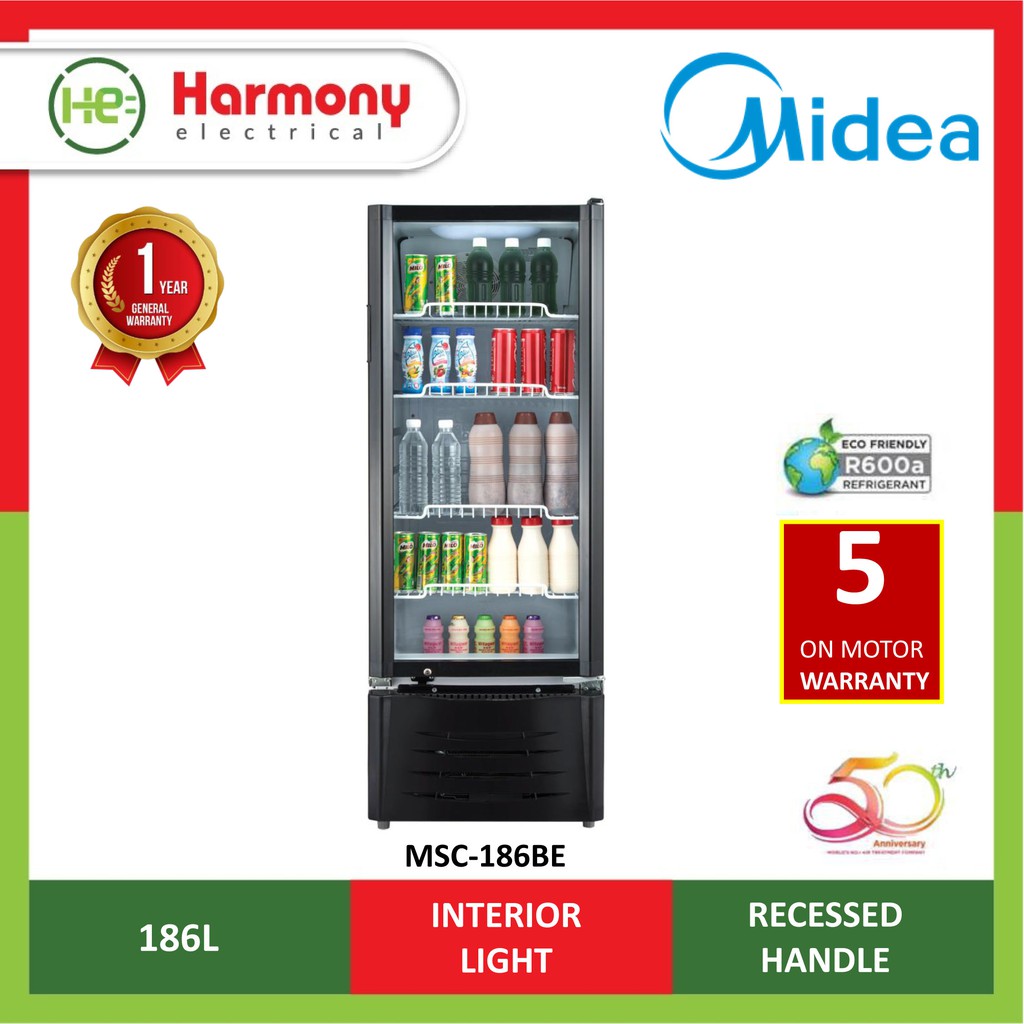 (FAST SHIPPING) Midea 187L Showcase MSC-186BE / MSC-186 ( with R600a Refrigerant ) Penyejuk Chiller Bakery Restaurant