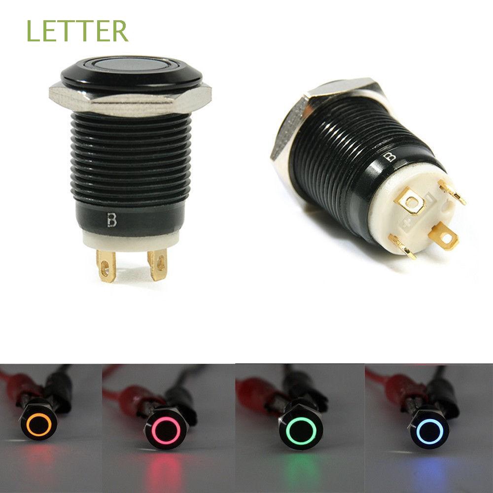 Electronics 12V 4Pin Car Latch LED Power 12mm Push Button Momentary Switch 