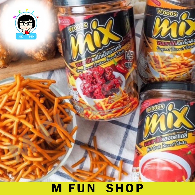 *Ready Stock* VFOODS MIX BISCUIT STICKS THAI FAMOUS SNACK ORIGINAL / HOT CHILLI / SPICY KOREAN CHICKEN FLAVOUR (150g)